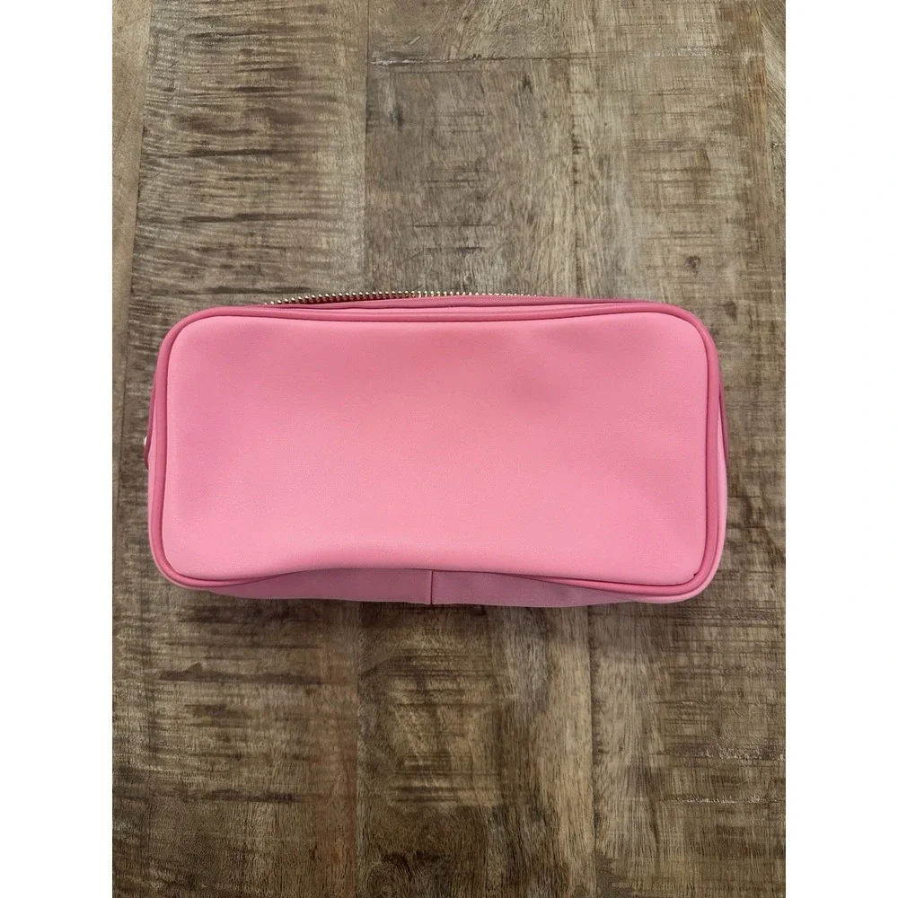 Stoney Clover Lane Small Nylon Pouch Bubblegum Pink Gold Heart Zipper Organizer